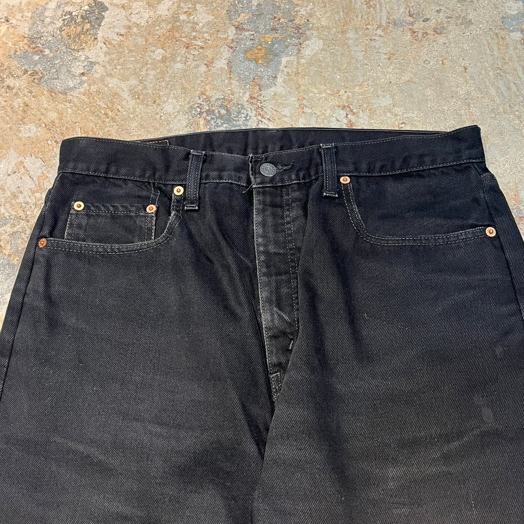 #4432 古着 Levi's/リーバイス/Black Denim Pants/ブラックデニムパンツ/615/MADE IN UK/サイズ36×34