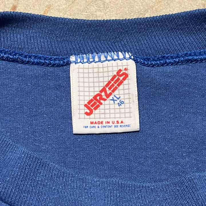 Used clothing Made in USA 90's JERZEES/Jerseys/Single stitch/Printed T-shirt/Size XL