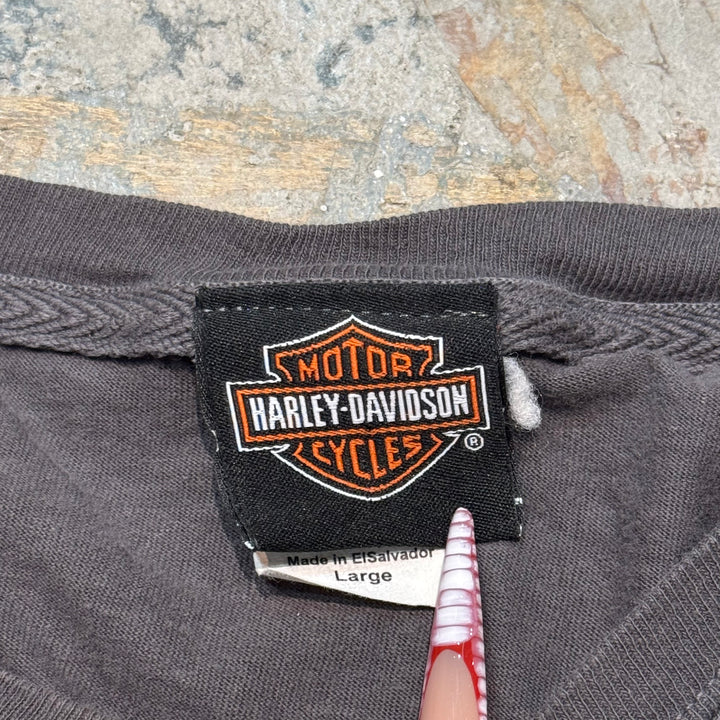 古着 Harley-Davidson/ハーレーダビッドソン/ ロングスリーブプリントTシャツ/サイズL