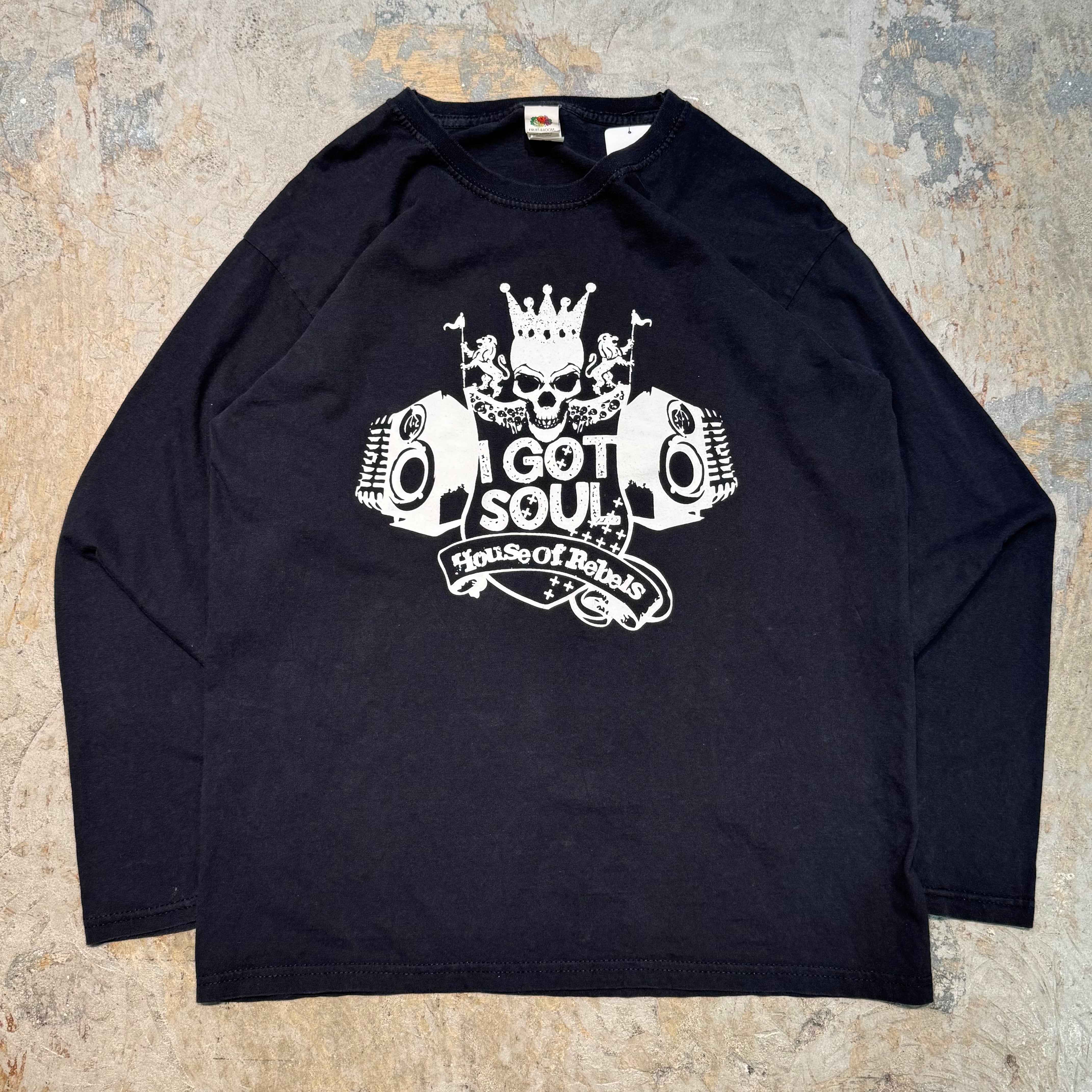 Harley-Davidson 長袖Tシャツ Lサイズ　フルーツオブザルーム 古着 FRULT OF THE LOOM/フルーツオブザルーム/ プリントロング