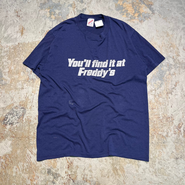 #4632 古着 USA製 80's ジャージーズ/You'll find it at Freday's/ヴィンテージ シングルステッチ Tシャツ/サイズL