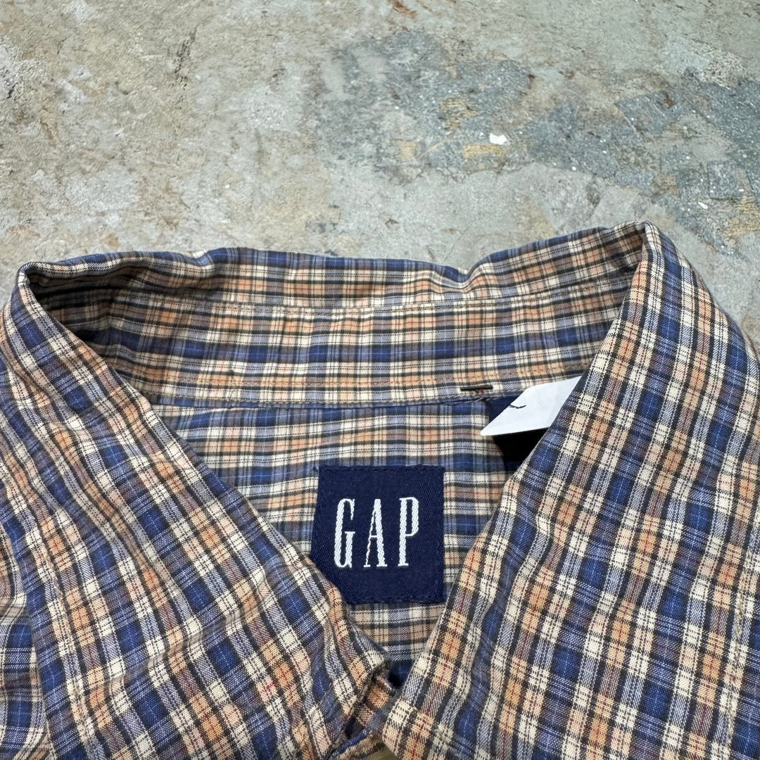 古着 90's /gap/ギャップ/ ボタンダウン長袖シャツ/ チェック柄/ サイズxxl