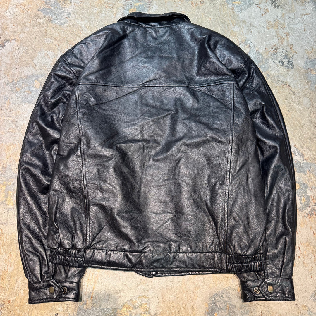 古着 CROFT&BARROW/ クラフトアンドバロウ/ ジップアップレザージャケット/ サイズL