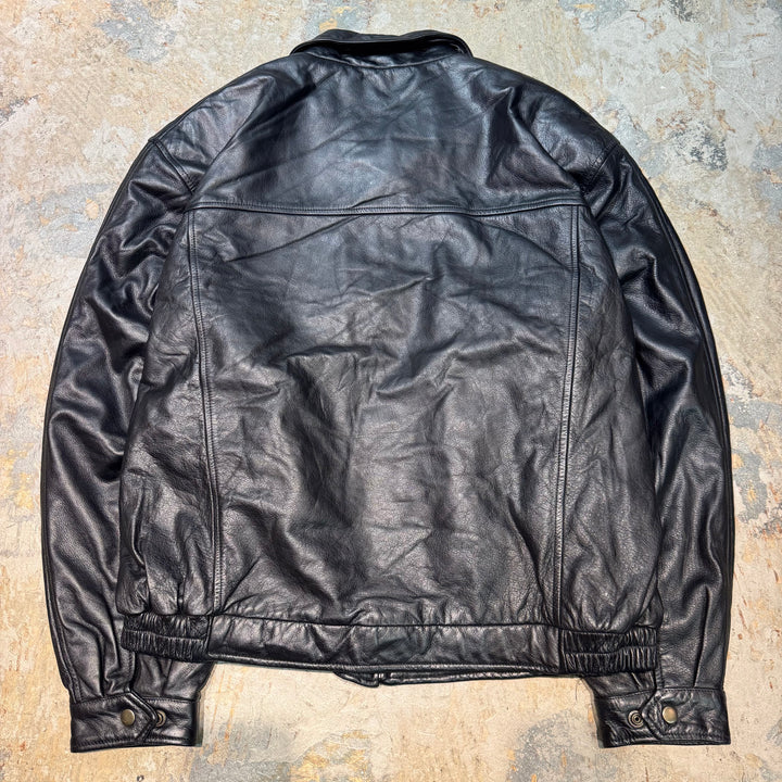 古着 CROFT&BARROW/ クラフトアンドバロウ/ ジップアップレザージャケット/ サイズL