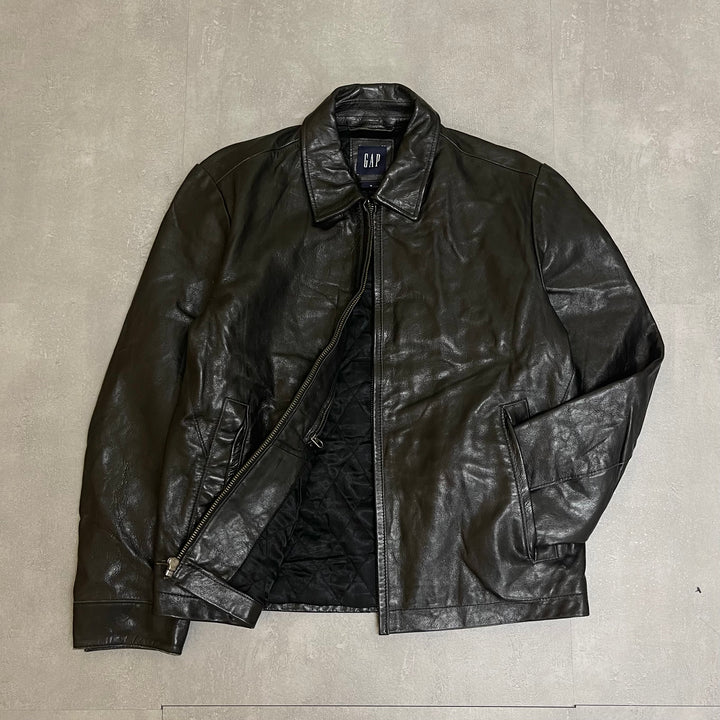 #1659 古着 GAP/ギャップ / Zip Up Leather Jacket/ジップアップレザージャケット / サイズS