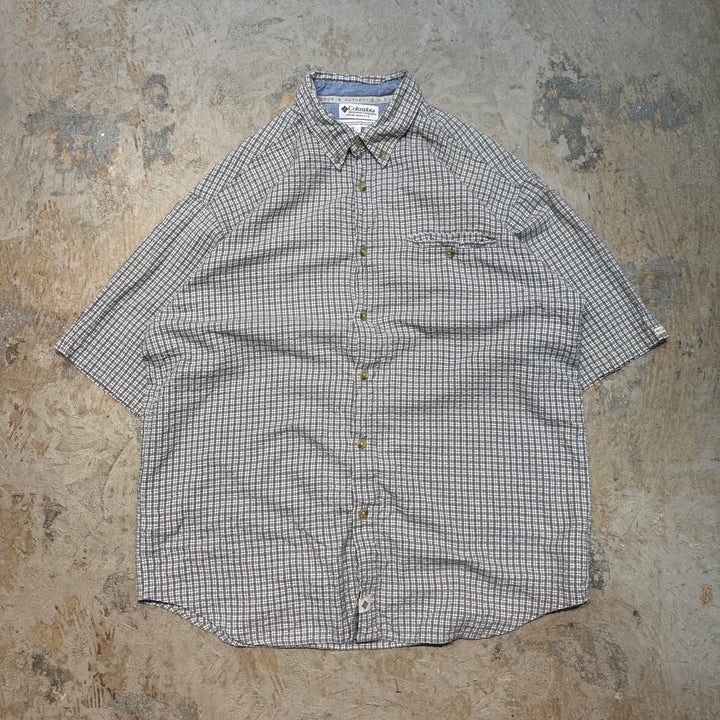 Used clothing Columbia/ Columbia/Button-down short sleeve shirt/Checked pattern/Size L
