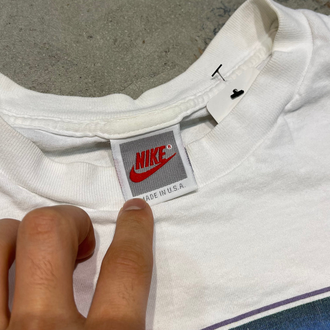 古着 92's USA製 NIKE/ナイキ / 銀タグ / 1993年10kmマラソン大会 / ヴィンテージ シングルステッチ プリントTシャツ/サイズL