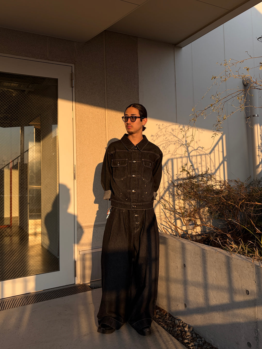 ウォッシュペイントデニムジャケット/セットアップ着用可