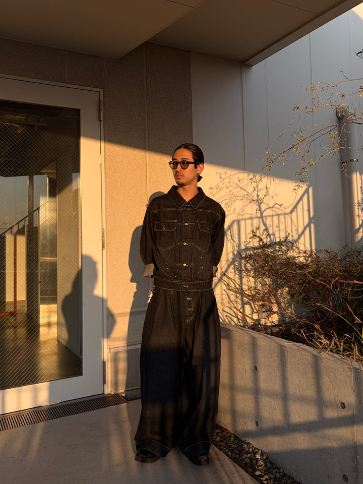 ウォッシュペイントデニムジャケット/セットアップ着用可