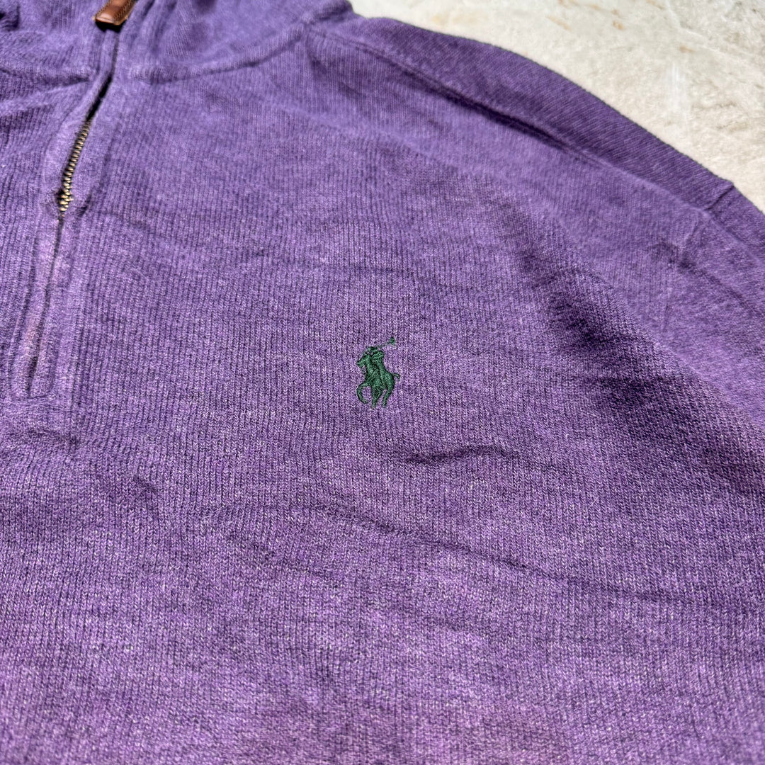 古着 POLO by Ralph Lauren/ポロラルフローレン/ハーフジップニットセーター/サイズM