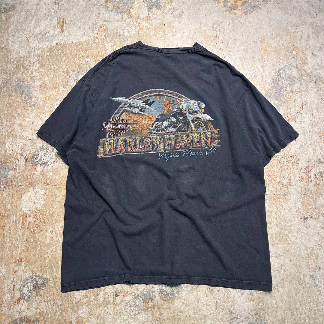 古着 Harley-Davidson/ハーレー ダビッドソン バージニア･ビーチ プリントTシャツ サイズXL