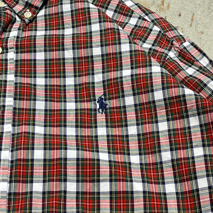 #4411 古着 Ralph Lauren/ラルフローレン/Long Sleeve Button Down Shirt/長袖ボタンダウンシャツ/チェック柄/サイズ XL