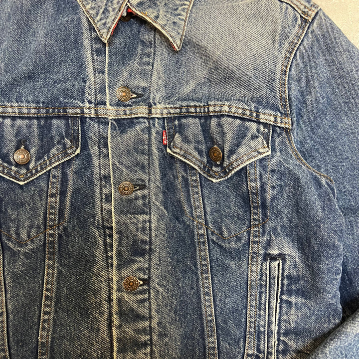 #1836 古着/Levi's/リーバイス/Denim jacket/デニムジャケット/裏地チェック/サイズL相当