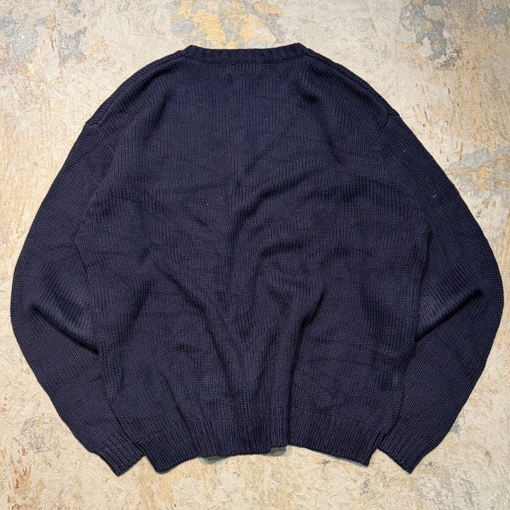 古着 90's~ Eddie Bauer/ エディーバウアー/ クルーネックニットセーター/ Vネック/ サイズL