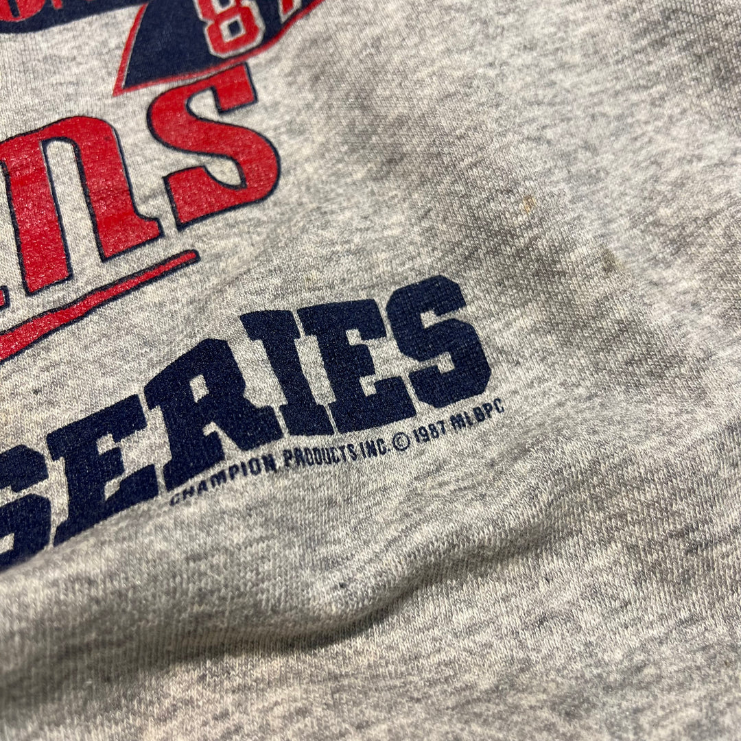 #3992古着Champion/チャンピオン/CrewNeckSweat/クルーネックスウエット/AMERICAN LEAGUE CHAMPIONS/MINNESOTA TWINS/MLB/MADE IN USA/サイズL