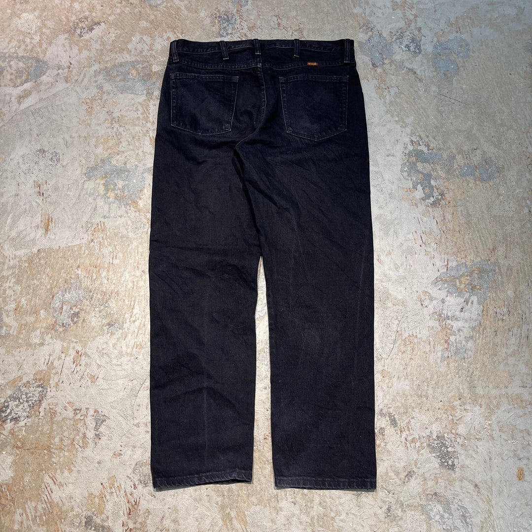 #4272 古着 RUSTLER/ラスラー/Black Denim Pants/ブラックデニムパンツ/サイズ36×30