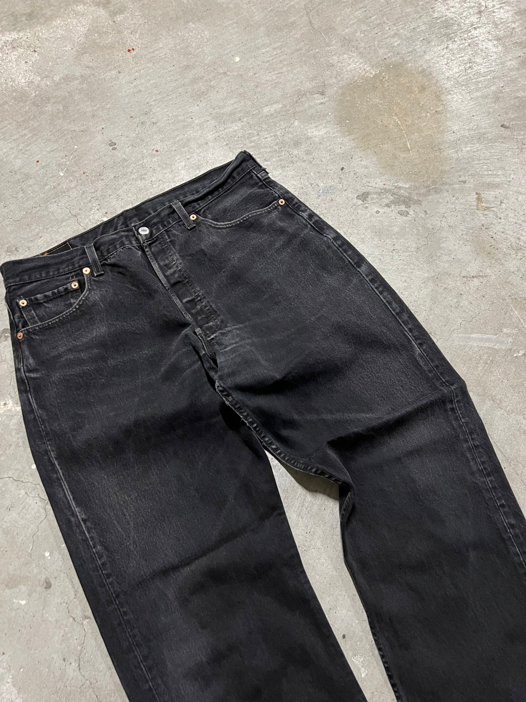 #MA15 古着 99's Levi's/リーバイス/Black Denim Pants/ブラックデニムパンツ/501/MADE IN U.S.A/実寸34×30