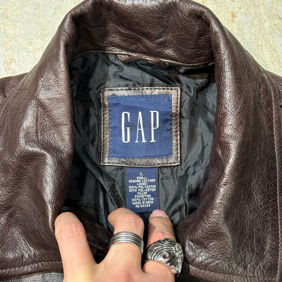 古着 90's GAP/ ギャップ/ レザーカーコート/ サイズL