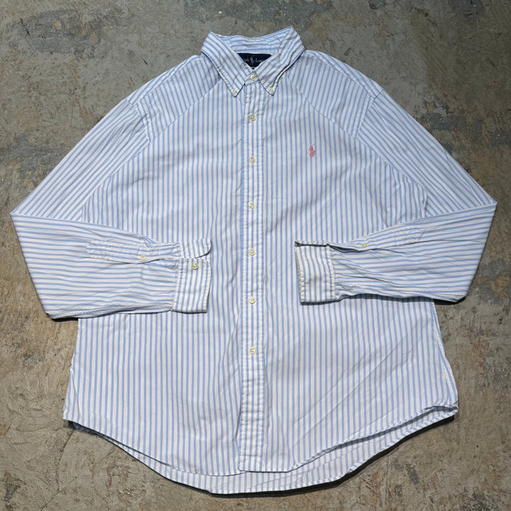 古着 POLO by Ralph Lauren/ ラルフ ローレン/ ボタンダウン長袖シャツ/ ストライプ柄/ サイズXL