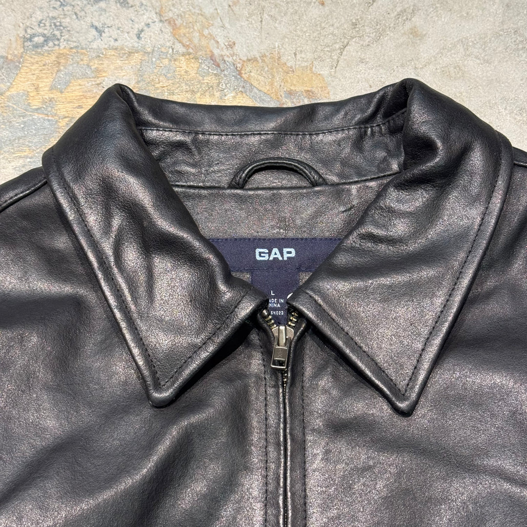 古着 90's~ GAP/ ギャップ/ 本革ジップアップレザージャケット / 牛革/ サイズL