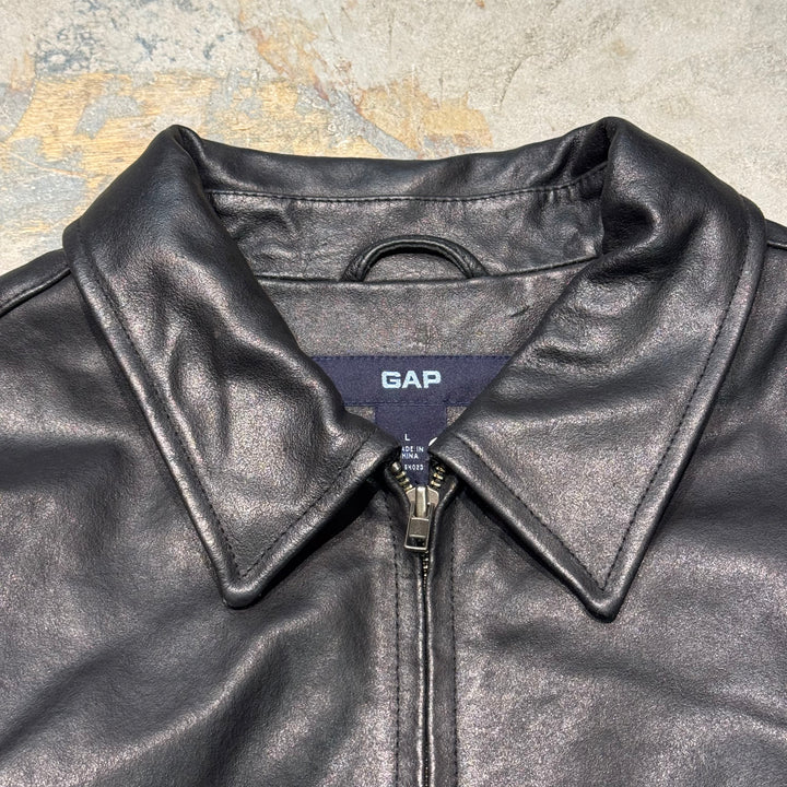 古着 90's~ GAP/ ギャップ/ 本革ジップアップレザージャケット / 牛革/ サイズL