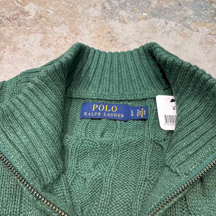 古着 POLO by Ralph Lauren/ポロラルフローレン/ハーフジップニットセーター/サイズL