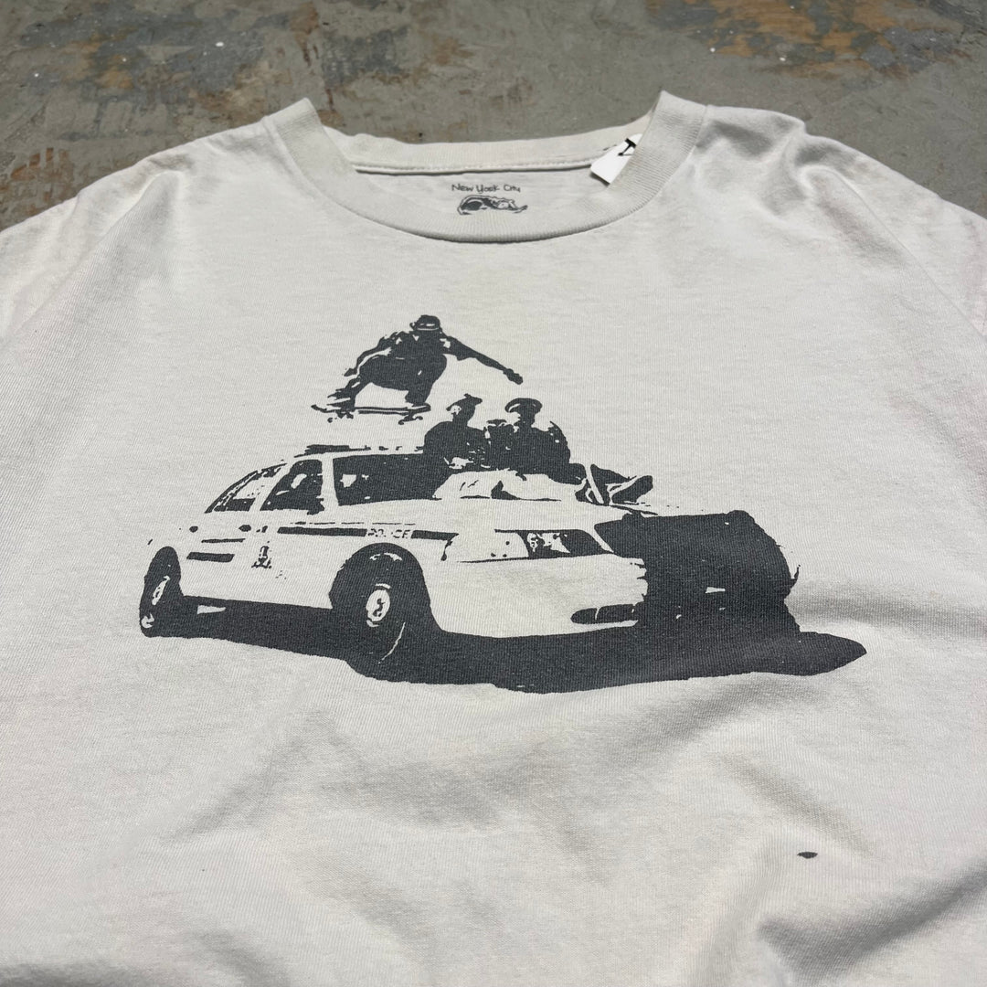 古着 スケートボード/polis/ヴィンテージ シングルステッチ プリント Tシャツ/サイズXL-2XL相当