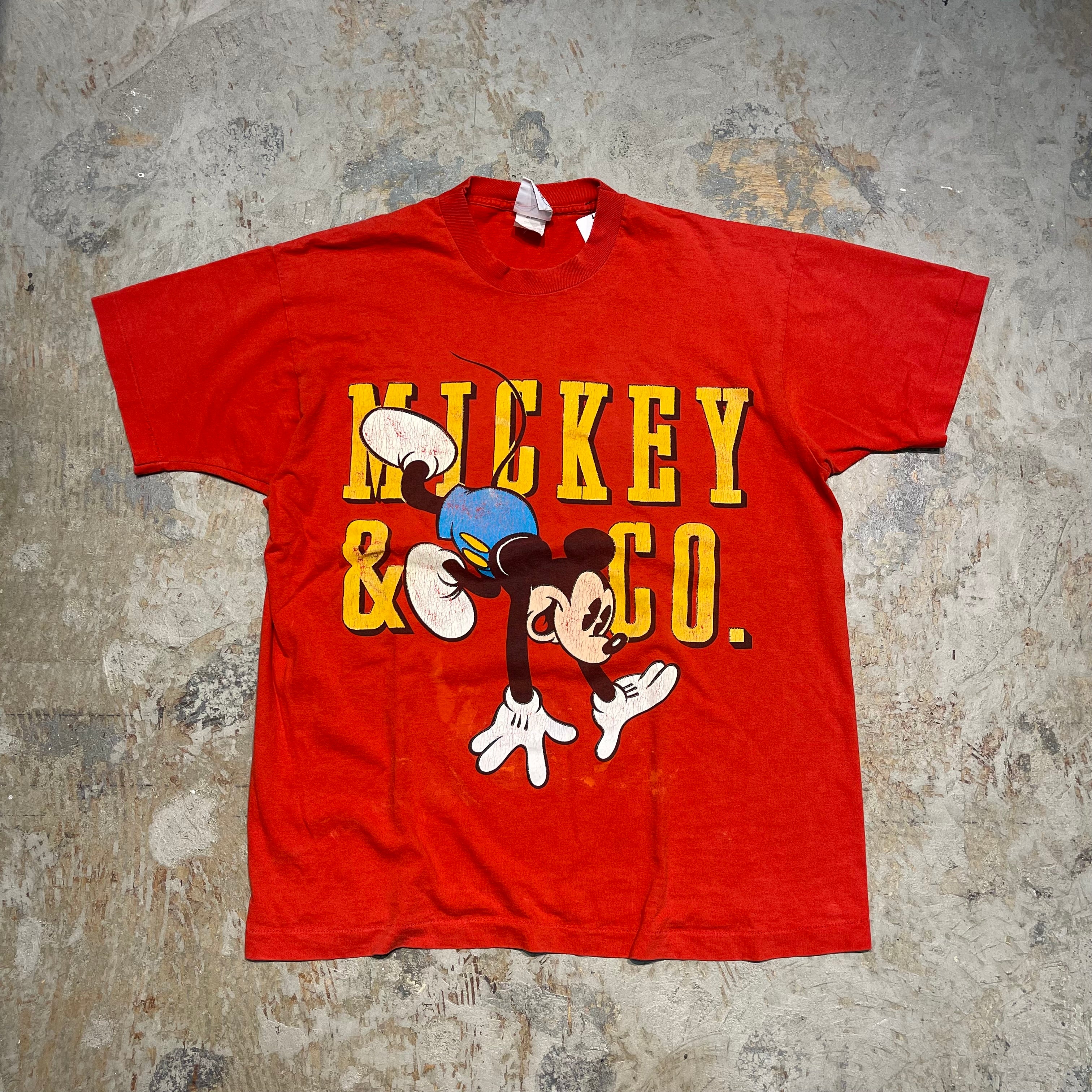 古着 USA製 90's Mickey&co/ミッキーマウス/青パン/ヴィンテージ シングルステッチ プリントTシャツ/サイズ2XL相当 – 古着屋  MUJIN