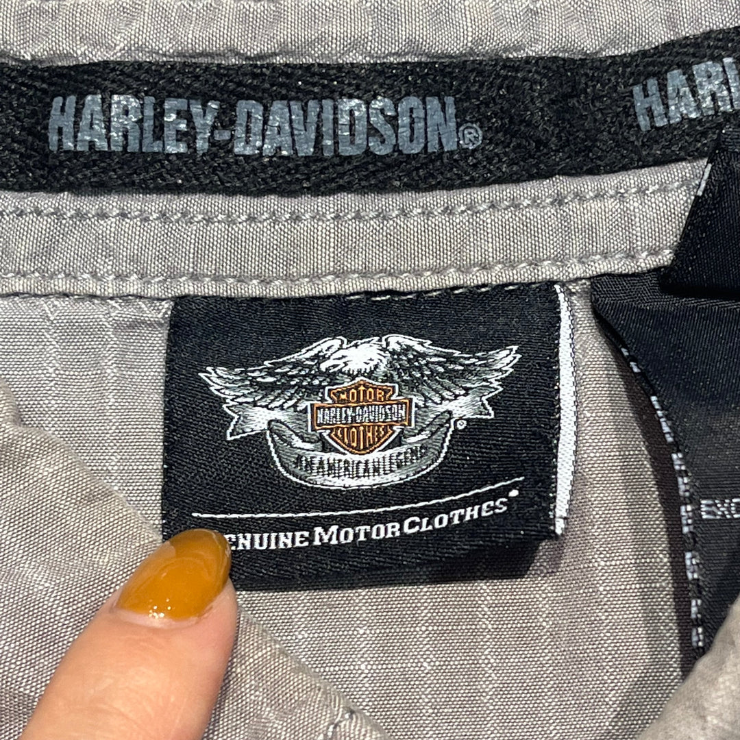 #4313 Harley-Davidson ハーレーダビッドソン L/S Work Shirts/ワークシャツ/ストライプ柄/サイズXL