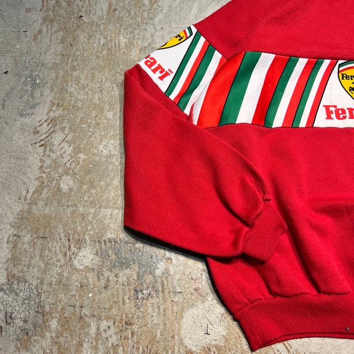 #3911 古着 Crew Neck Switching Sweat Shirt/クルーネックスイッチングスウェット/Ferrari/フェラーリ/サイズL相当