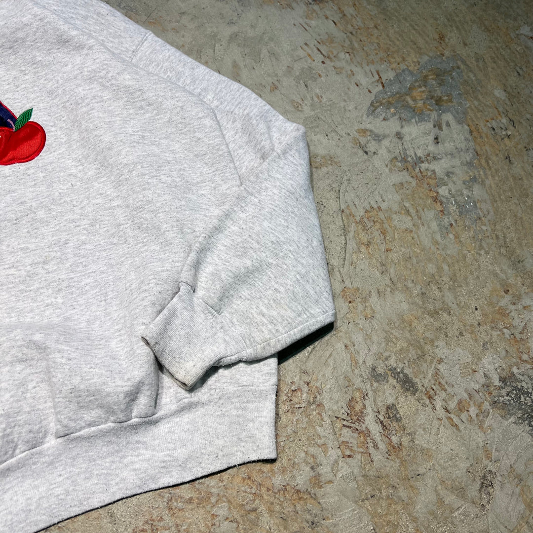 #4055 古着 Cheek-O/Crew Neck Print Sweat Shirts/クルーネック刺繍スウェット/MADE IN USA/サイズL