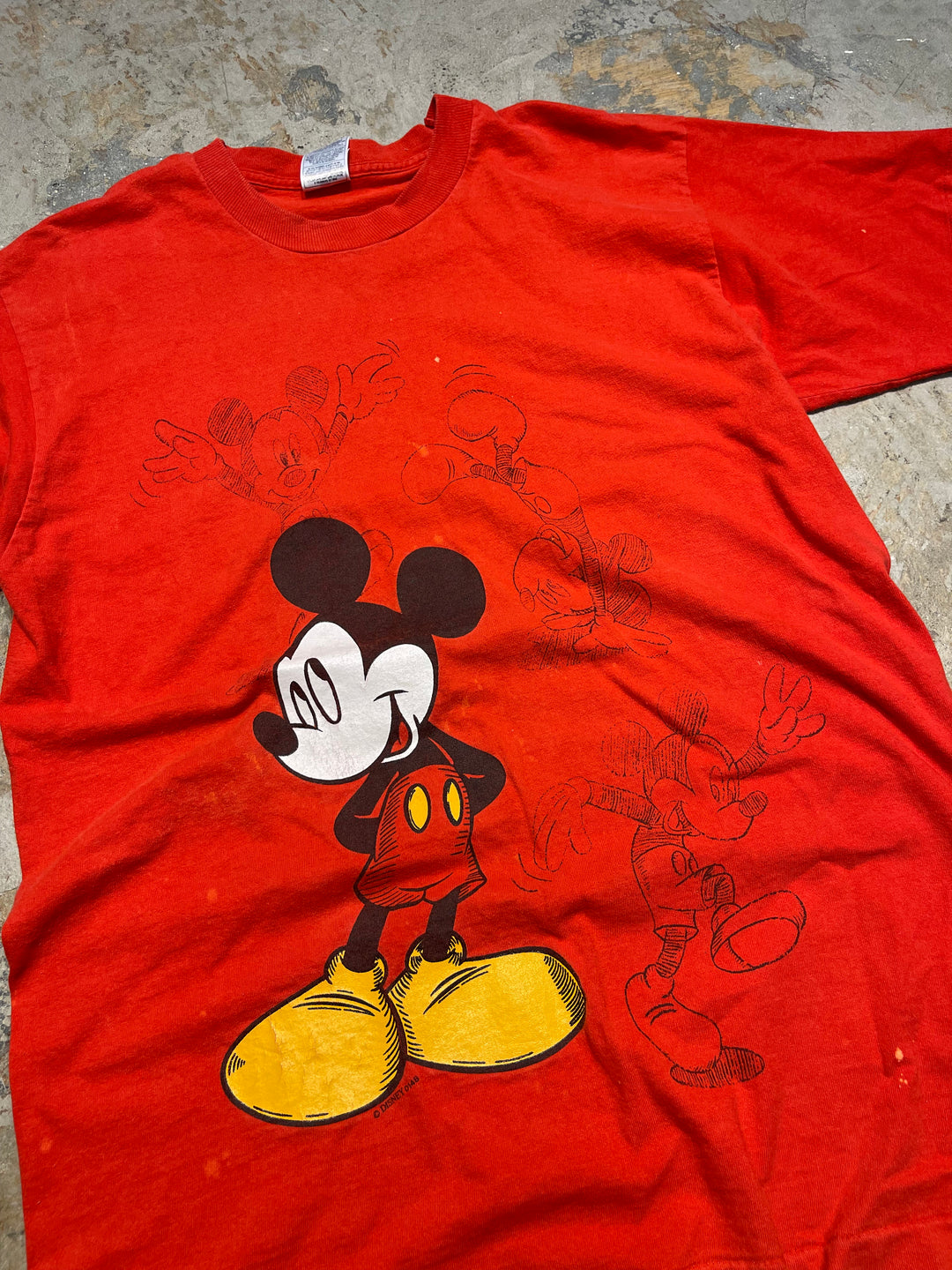 #MA151 古着 USA製 90's Disney/ディズニー/ ミッキーマウス / ヴィンテージ シングルステッチ プリントTシャツ/サイズL