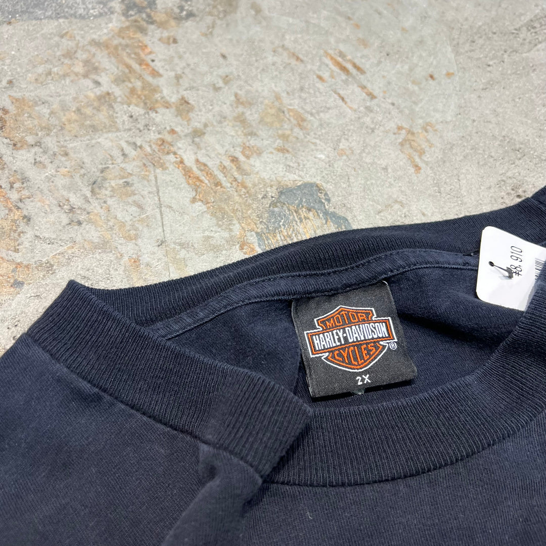 古着 USA製 Harley-Davidson /ハーレー ダビッドソン / ハワイ州 ホノルル / PASIFIC / プリントTシャツ / サイズXXL