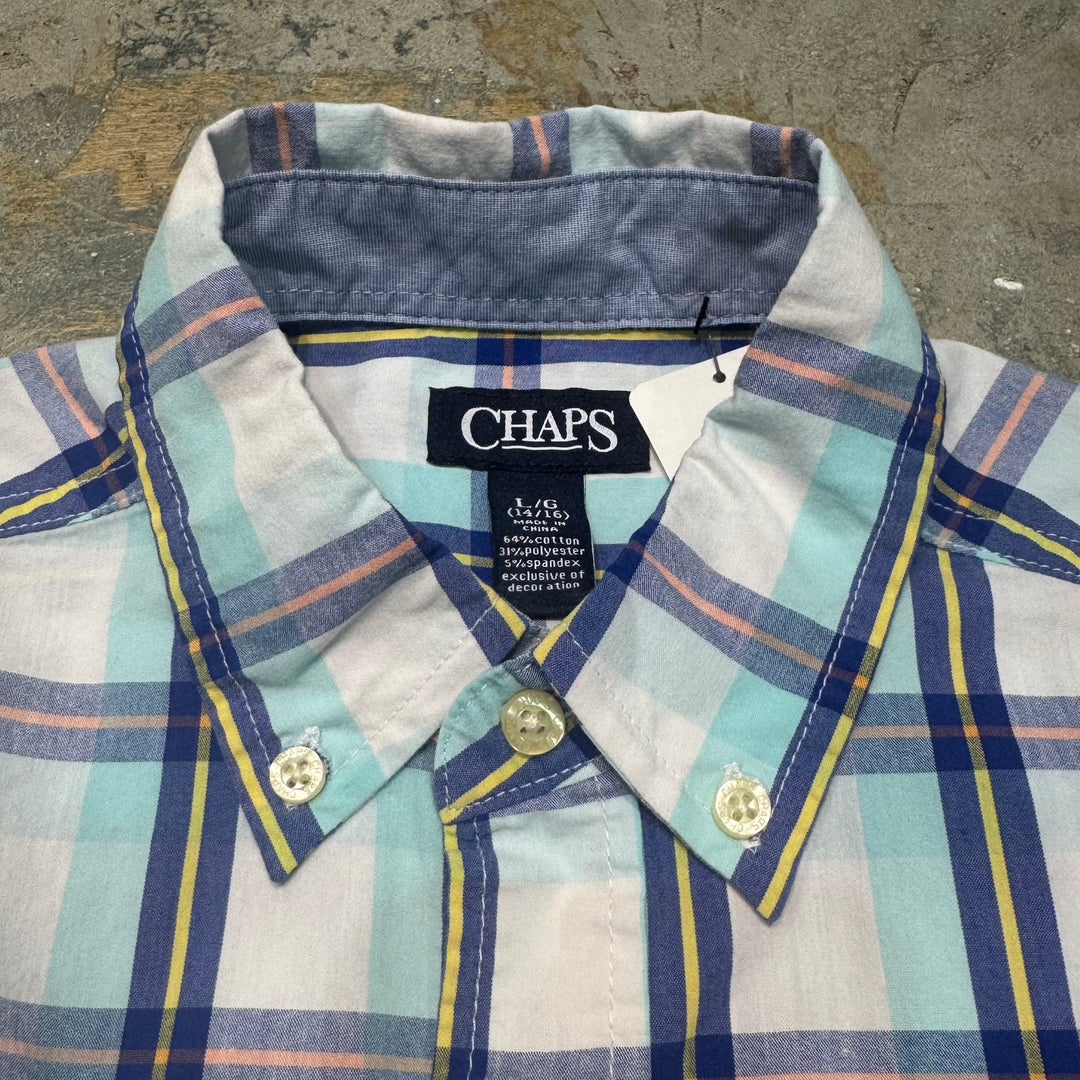 古着 CHAPS / チャップス/  ボタンダウン半袖シャツ/ チェック柄/ サイズL