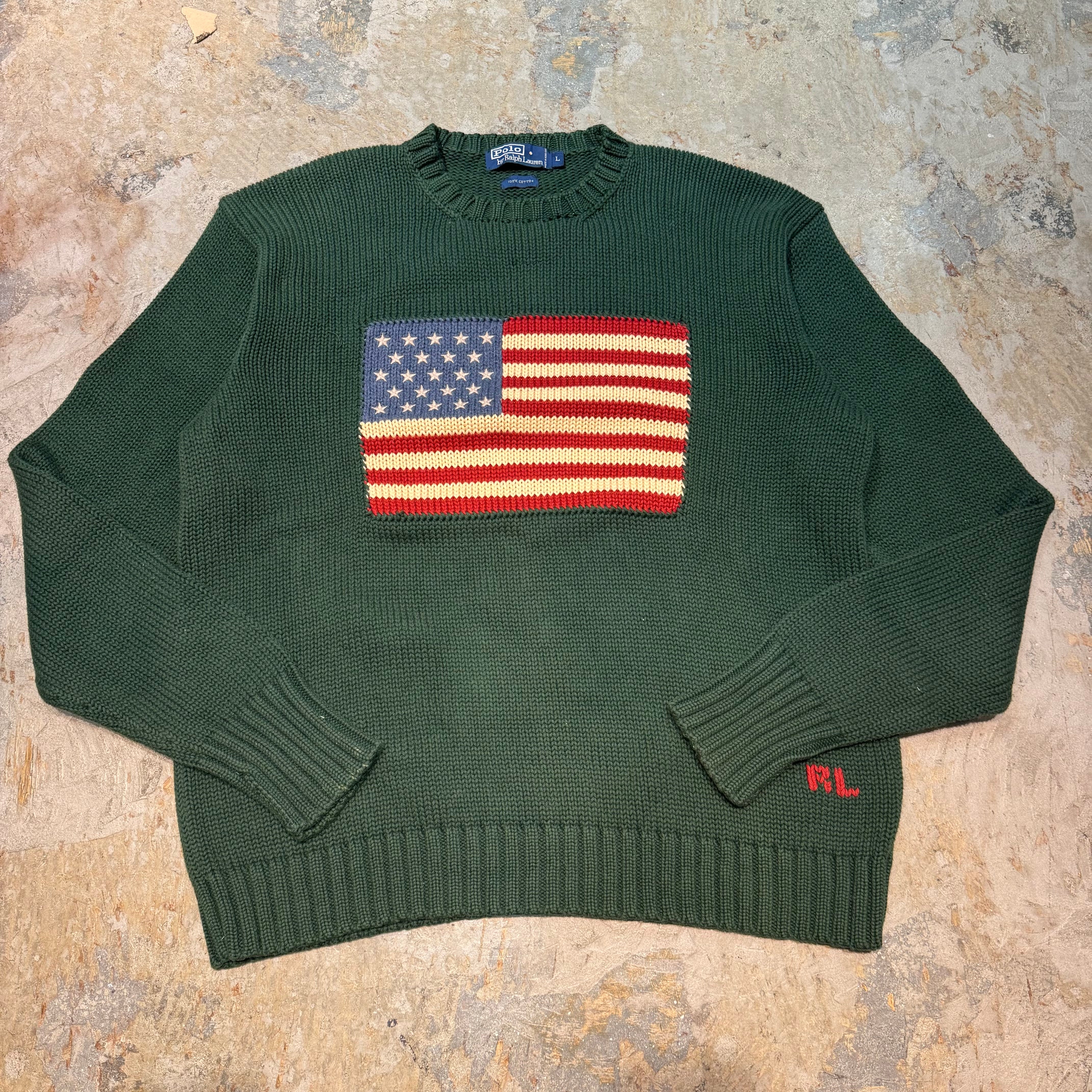 希少ラルフローレン. アメリカ国旗刺繍クルーネックセーター 希少ラルフローレン. アメリカ国旗刺繍クルーネックセーター