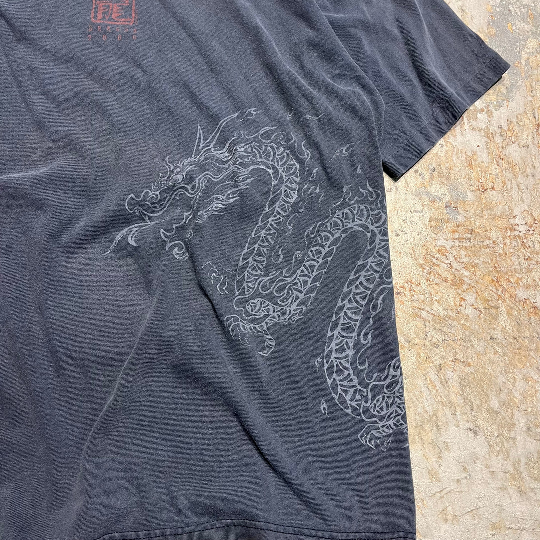 古着 龍/year of the dragon 2000/ヴィンテージ シングルステッチ プリントTシャツ/サイズXL