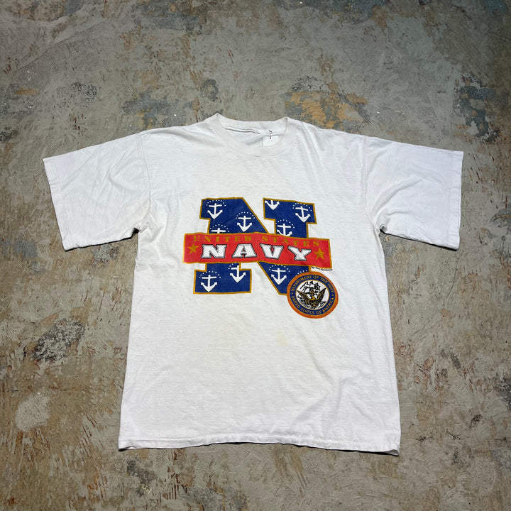 古着 UNITED STATES NAVY/アメリカ合衆国/ヴィンテージ シングルステッチ Tシャツ/サイズL相当