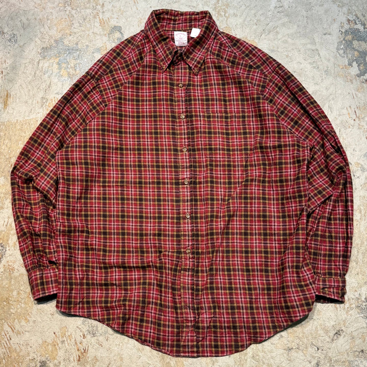 古着 BROOKS BROTHERS 346/ ブルックス ブラザーズ 346/ ボタンダウン長袖シャツ/ チェック柄/ サイズXL