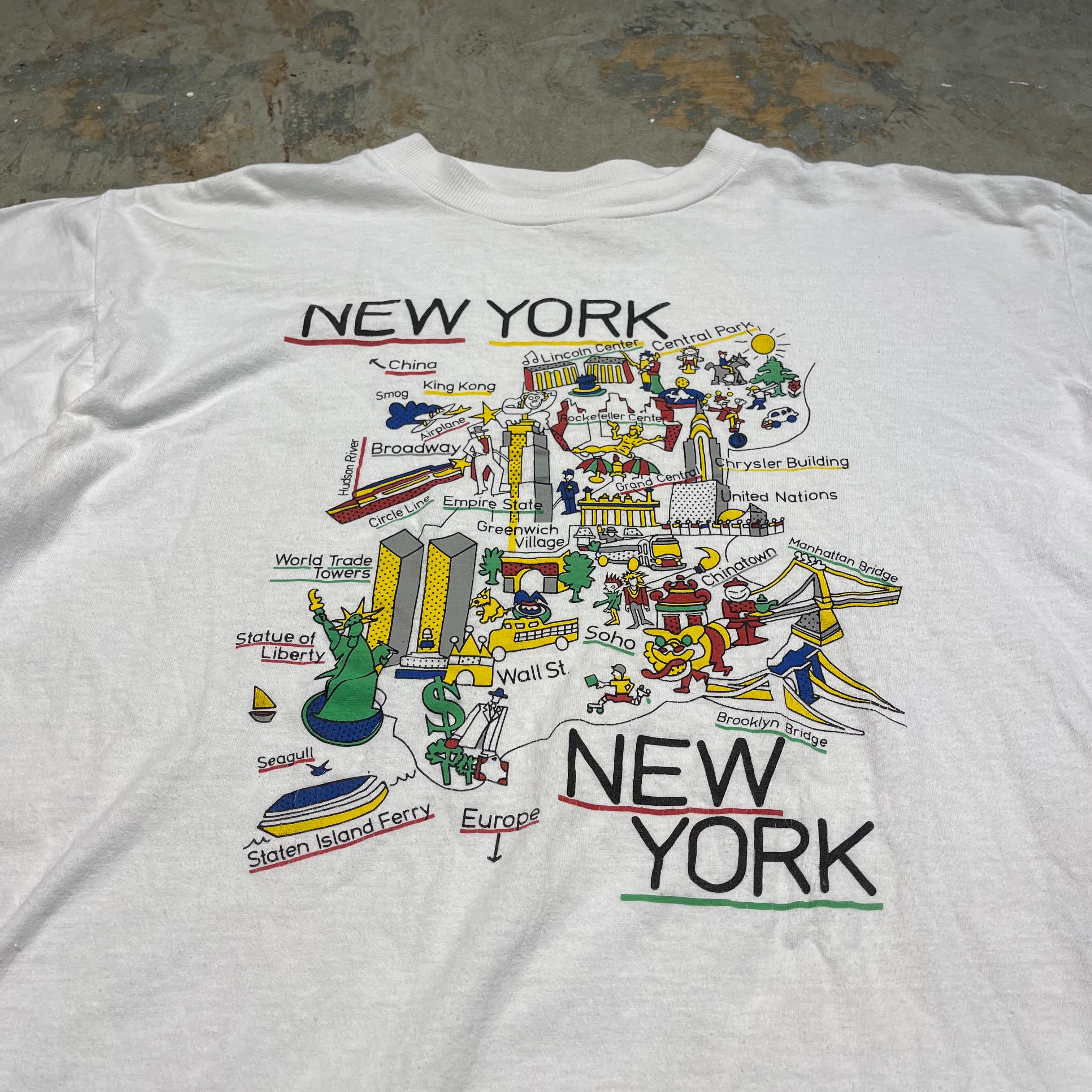 古着 90's NEWYORK/ニューヨーク/街 イラスト/ヴィンテージ