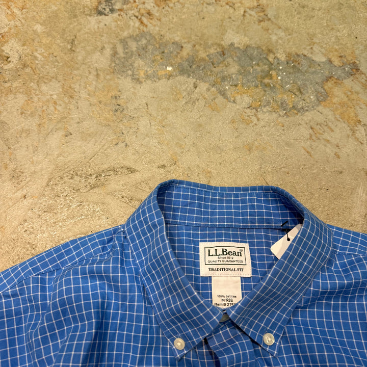 古着 L.L.Bean/ エルエルビーン/  ボタンダウン半袖シャツ/ チェック柄/ サイズM
