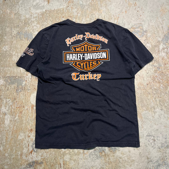 古着 Harley-Davidson/ハーレー ダビッドソン トルコ共和国 プリントTシャツ サイズL相当