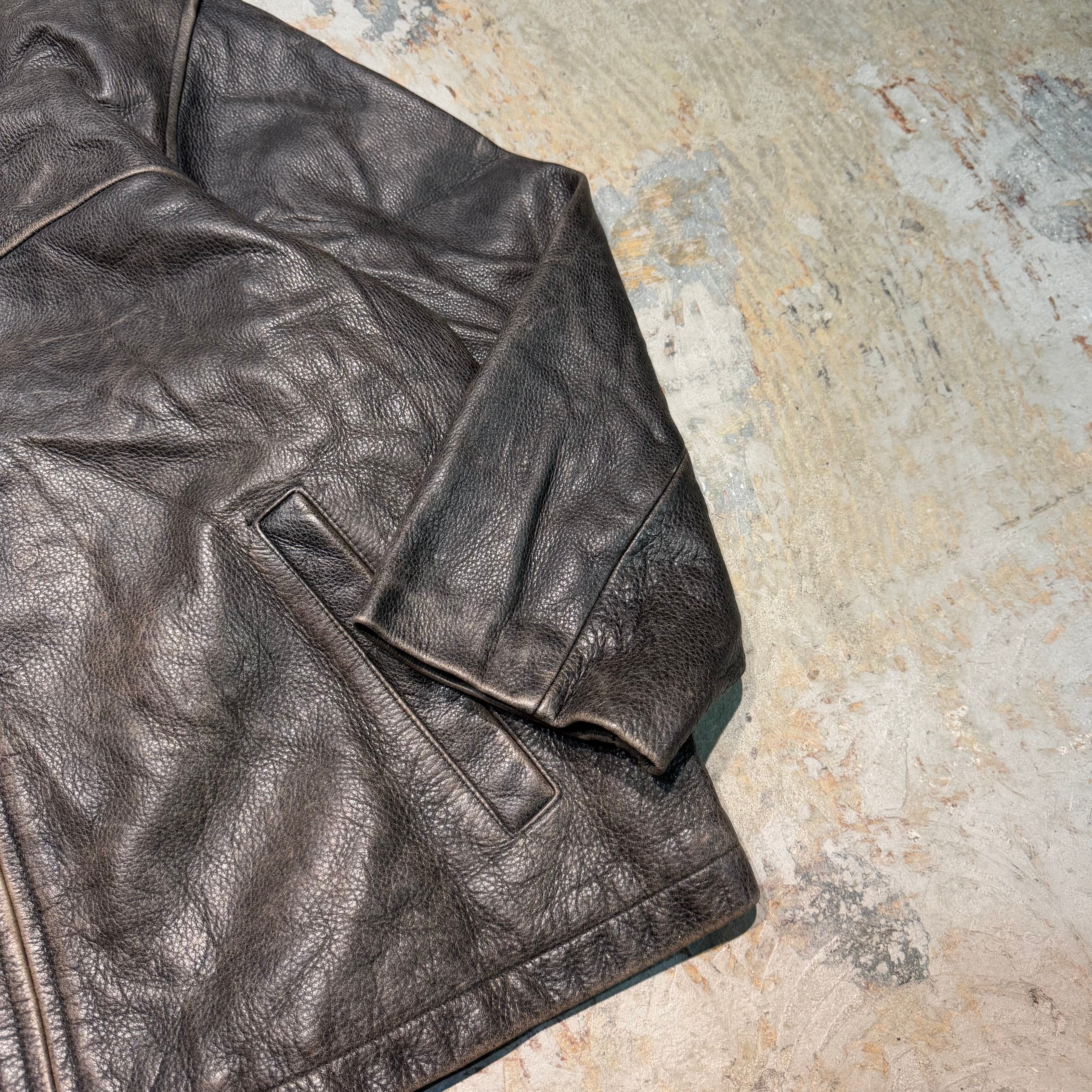 古着 00's EDDIE BAUER/ エディーバウアー/ ジップアップレザー