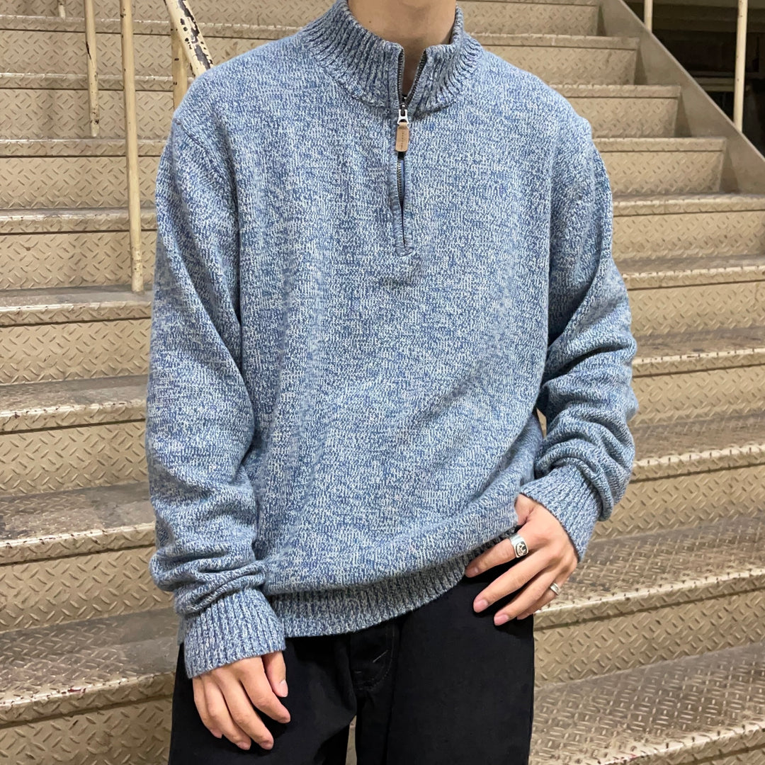 #1676 古着 St JOHN'S BAY / セントジョーンズベイ / Half Zip Knit Sweater / ハーフジップニットセーター / サイズXXL