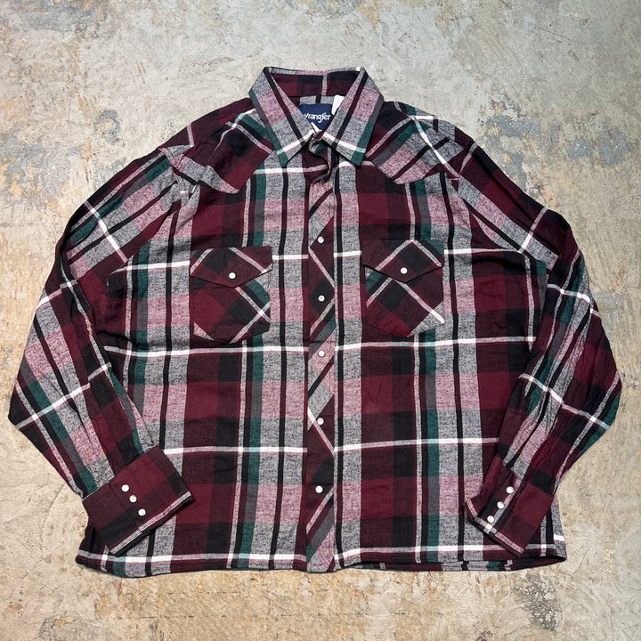 古着 Wrangler/ラングラー / 長袖 ウエスタンシャツ/ チェック柄/リメイク/サイズX L