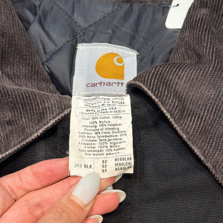 미국에서 만든 중고 의류 Carhartt/ 전통적인 재킷/ 오리 직물/ 퀼트 라이닝/ 코듀로이 칼라/ 크기 xxxl에 해당합니다.