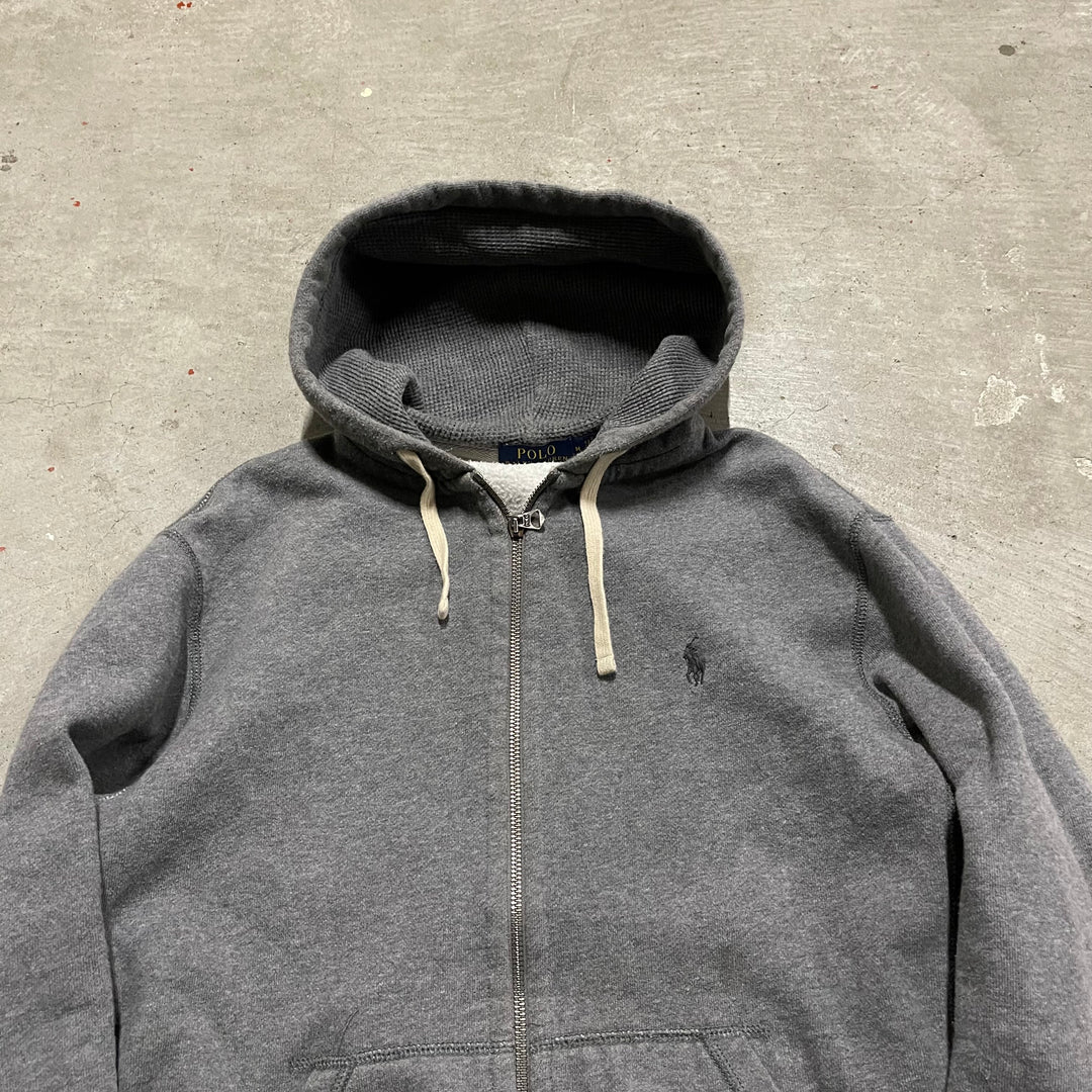 #3827 古着 POLO Ralph Lauren/ポロラルフローレン/Zip Up Hoody / ジップパーカー / フード裏地サーマル/reverse weaveタイプ/サイズM