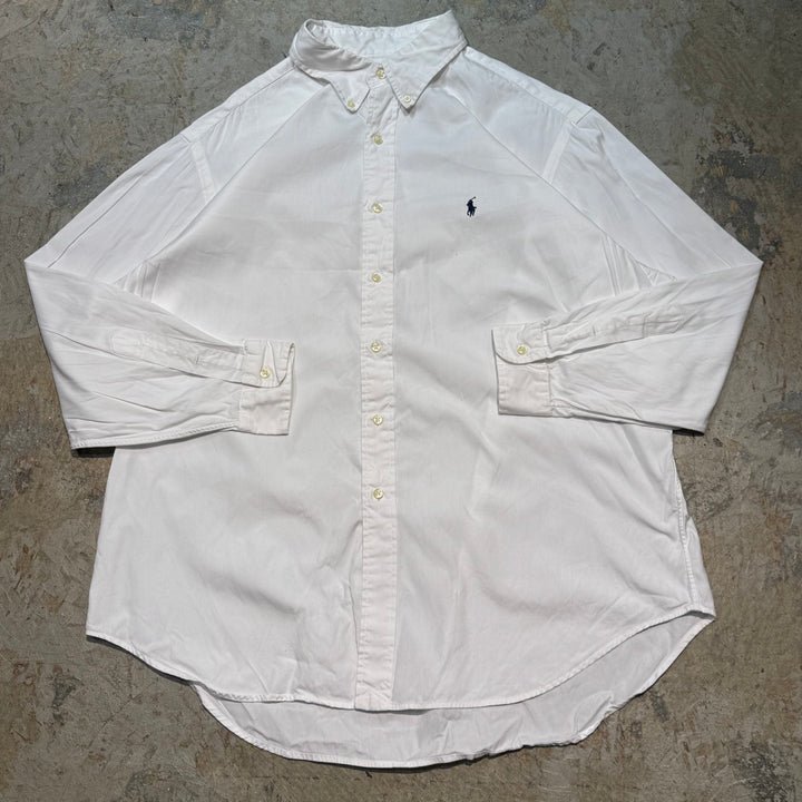 古着 POLO by Ralph Lauren/ ラルフ ローレン/ ボタンダウン長袖シャツ/ 無地/ サイズXL