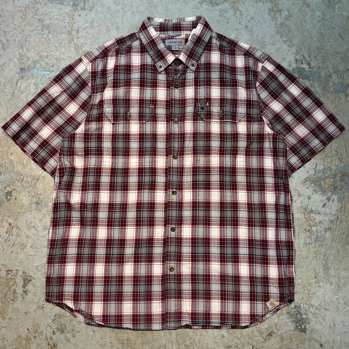 Used clothing carhartt/ Carhartt/ Button-down short sleeve shirt/ Checkered pattern/ Size XL