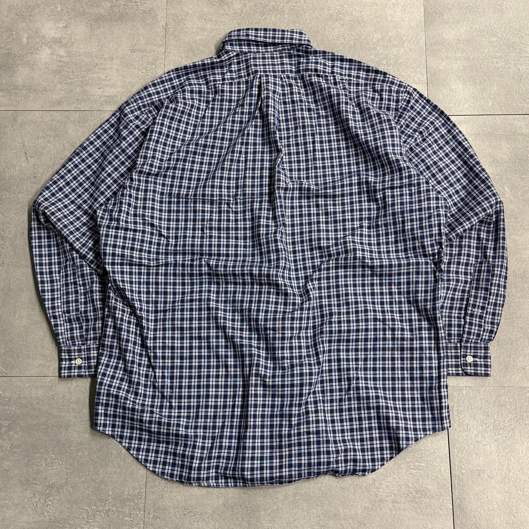 古着 90's POLO by Ralph Lauren/ ラルフ ローレン/ ボタンダウン長袖シャツ/ チェック柄/ サイズL