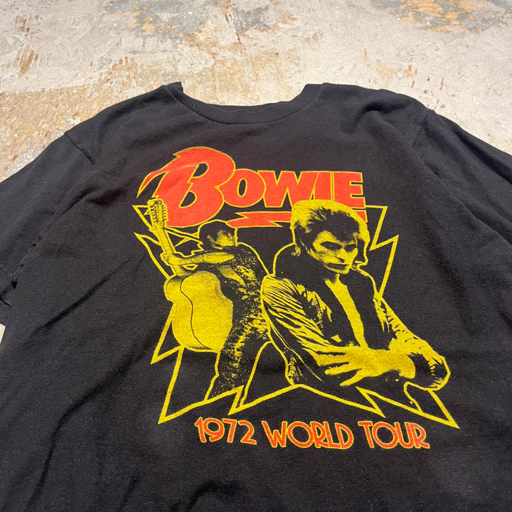 古着 BOWIE/1972 WORLD TOUR/ヴィンテージ シングルステッチ プリントTシャツ/サイズM-L相当